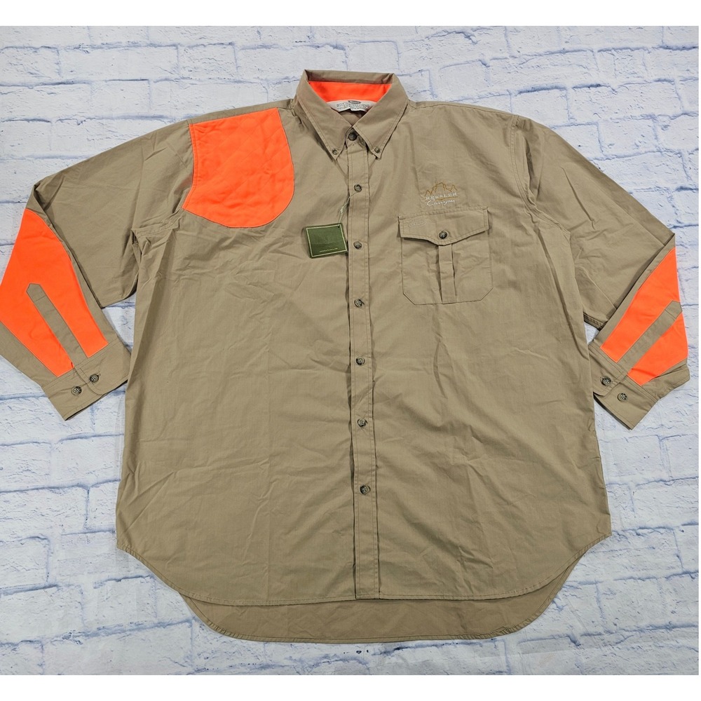 Boyt Hunting Shirt Mens 2XL Tan Orange Kessler Canyon Shooting Patch AU125